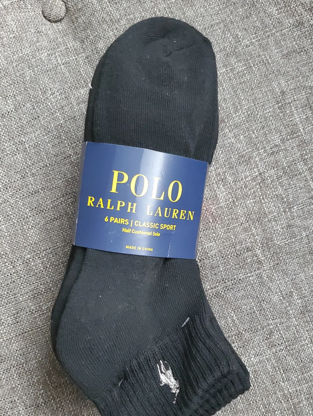Polo Ralph Lauren Black and Gray Socks Size  10-12